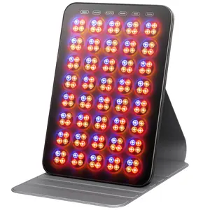 INTEO Portable LED Handheld Red Light Therapy Device for Face & Body - 850nm Infrared Light, 6 Modes, Adjustable Angle, Optical Design, Magnetic Battery, Protective Goggles for Skin Elasticity & Gloss